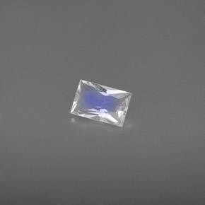 Pierre de lune arc-en-ciel Bleu blanc naturelle Baquette, 0.41 ct, VS