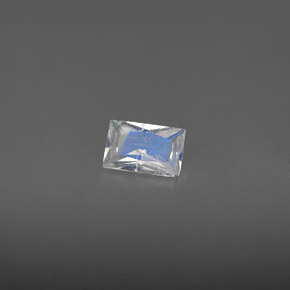 Pierre de lune arc-en-ciel blanc naturelle baguette, 0,43 ct, VS