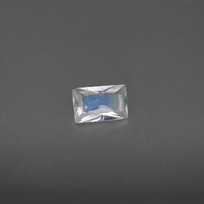 Pierre de lune arc-en-ciel blanc naturelle baguette, 0,43 ct, VS