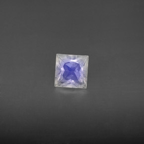 Pierre de lune arc-en-ciel blanc naturelle carré, 0,59 ct, VS-SI