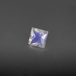 Pierre de lune arc-en-ciel blanc naturelle carré, 0,59 ct, VS-SI