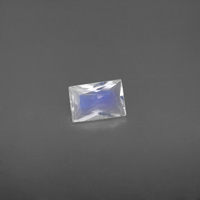 Pierre de lune arc-en-ciel Bleu blanc naturelle Baquette, 0.53 ct, VS