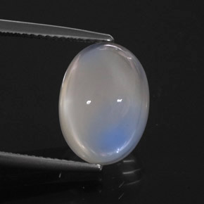 Pierre de lune arc-en-ciel Bleu blanc naturelle Transparent, 7.04 ct, Transparent / Translucide