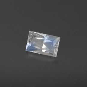 Pierre de lune arc-en-ciel Bleu blanc naturelle Baquette, 0.53 ct, VS