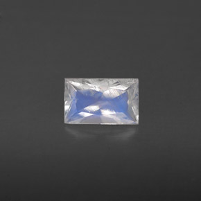 Pierre de lune arc-en-ciel Bleu blanc naturelle Baquette, 0.46 ct, VS