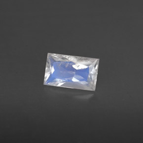Pierre de lune arc-en-ciel Bleu blanc naturelle Baquette, 0.46 ct, VS