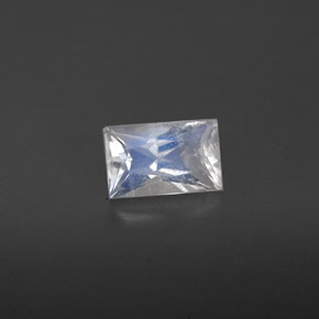 Pierre de lune arc-en-ciel blanc naturelle baguette, 0,48 ct, VS
