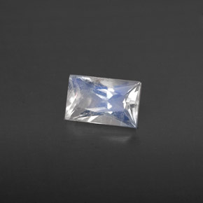 Pierre de lune arc-en-ciel blanc naturelle baguette, 0,48 ct, VS