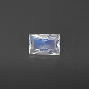 Pierre de lune arc-en-ciel Bleu blanc naturelle Baquette, 0.44 ct, VS