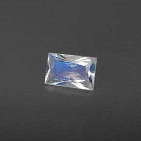 Pierre de lune arc-en-ciel Bleu blanc naturelle Baquette, 0.44 ct, VS