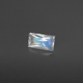 Pierre de lune arc-en-ciel blanc naturelle baguette, 0,23 ct, VS