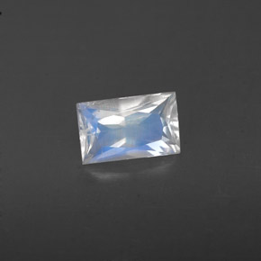 Pierre de lune arc-en-ciel Bleu blanc naturelle Baquette, 0.42 ct, VS