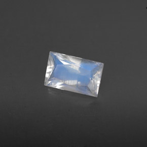 Pierre de lune arc-en-ciel Bleu blanc naturelle Baquette, 0.42 ct, VS