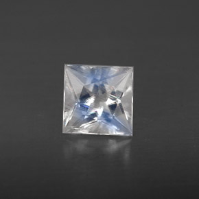 Pierre de lune arc-en-ciel Bleu blanc naturelle Carré, 0.56 ct, VS
