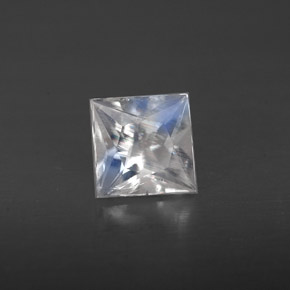 Pierre de lune arc-en-ciel Bleu blanc naturelle Carré, 0.56 ct, VS