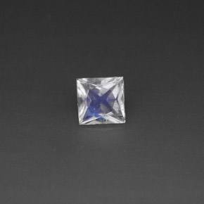 Pierre de lune arc-en-ciel blanc naturelle carré, 0,46 ct, VS
