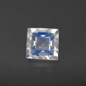 Pierre de lune arc-en-ciel Bleu blanc naturelle Carré, 1.11 ct, VS
