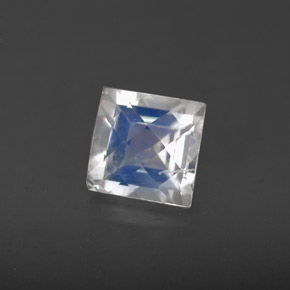 Pierre de lune arc-en-ciel Bleu blanc naturelle Carré, 1.11 ct, VS