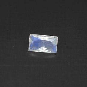 Pierre de lune arc-en-ciel blanc naturelle baguette, 0,42 ct, transparent