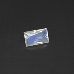 Pierre de lune arc-en-ciel blanc naturelle baguette, 0,42 ct, transparent