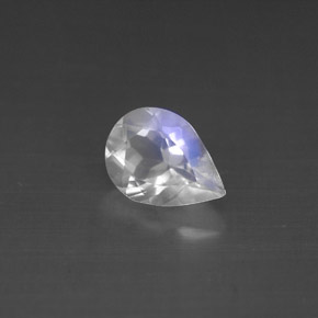 Pierre de lune arc-en-ciel blanc naturelle en forme de poire, 0,95 ct, VS
