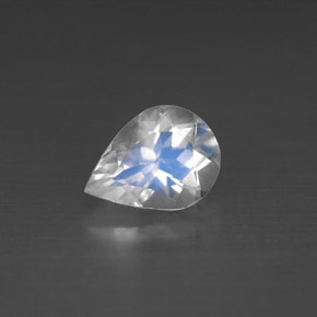 Pierre de lune arc-en-ciel blanc naturelle en forme de poire, 1,02 ct, VS