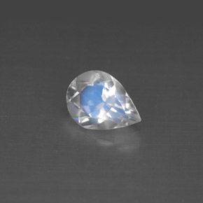 Pierre de lune arc-en-ciel blanc naturelle en forme de poire, 0,93 ct, VS