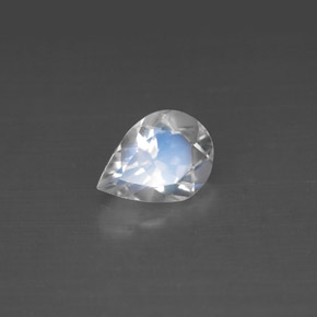 Pierre de lune arc-en-ciel blanc naturelle en forme de poire, 0,93 ct, VS
