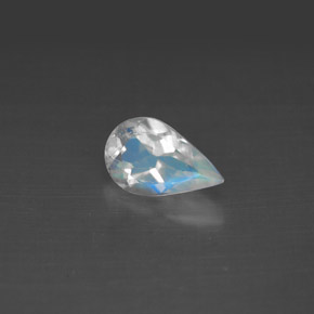 Pierre de lune arc-en-ciel Bleu blanc naturelle En forme de poire, 0.75 ct, VS