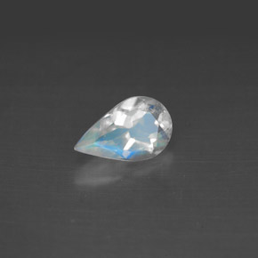 Pierre de lune arc-en-ciel Bleu blanc naturelle En forme de poire, 0.75 ct, VS