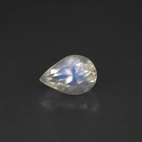 Pierre de lune arc-en-ciel Bleu blanc naturelle En forme de poire, 0.77 ct, VS