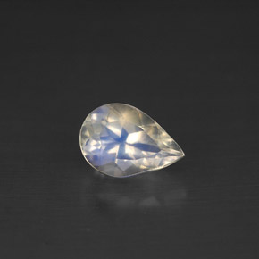 Pierre de lune arc-en-ciel Bleu blanc naturelle En forme de poire, 0.77 ct, VS