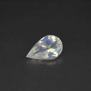 Pierre de lune arc-en-ciel Bleu blanc naturelle En forme de poire, 0.57 ct, VS