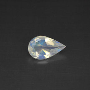 Pierre de lune arc-en-ciel Bleu blanc naturelle En forme de poire, 0.57 ct, VS