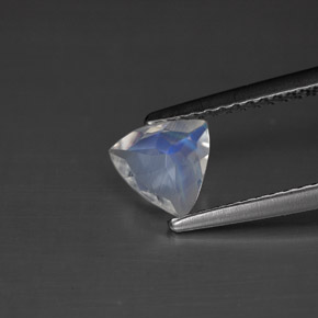Pierre de lune arc-en-ciel Bleu blanc naturelle Trillion, 0.50 ct, VS
