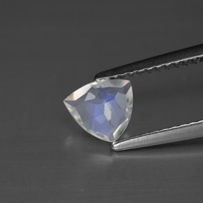 Pierre de lune arc-en-ciel blanc naturelle trillion, 0,56 ct, VS