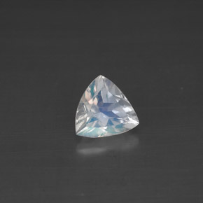Pierre de lune arc-en-ciel blanc naturelle trillion, 0,57 ct, VS