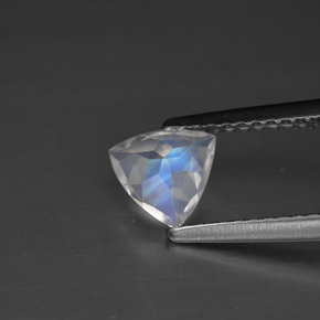 Pierre de lune arc-en-ciel blanc naturelle trillion, 0,57 ct, VS
