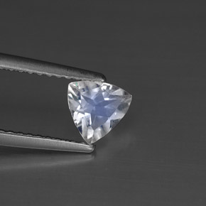 Pierre de lune arc-en-ciel blanc naturelle trillion, 0,48 ct, VS