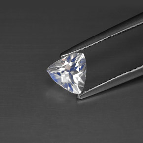Pierre de lune arc-en-ciel Bleu blanc naturelle Trillion, 0.60 ct, VS