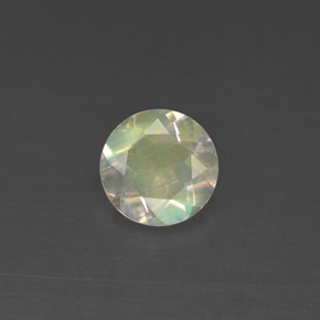 Pierre de lune arc-en-ciel blanc naturelle coupe roude, 0,97 ct, VS