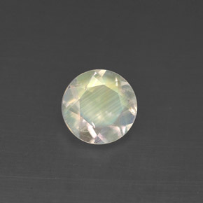 Pierre de lune arc-en-ciel blanc naturelle coupe roude, 0,97 ct, VS
