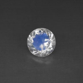 Pierre de lune arc-en-ciel Bleu blanc naturelle Coupe roude, 1.12 ct, VS