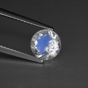 Pierre de lune arc-en-ciel Bleu blanc naturelle Coupe roude, 1.12 ct, VS