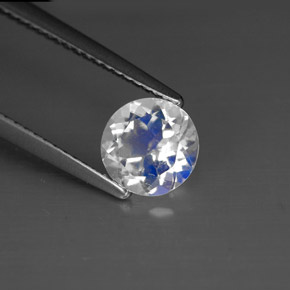 Pierre de lune arc-en-ciel Bleu blanc naturelle Coupe roude, 1.03 ct, VS