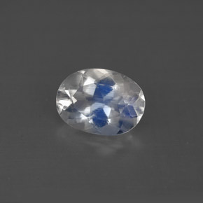 Pierre de lune arc-en-ciel Bleu blanc naturelle Coupe ovale, 1.08 ct, VS