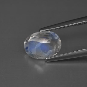 Pierre de lune arc-en-ciel Bleu blanc naturelle Coupe ovale, 1.08 ct, VS