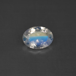 Pierre de lune arc-en-ciel Bleu blanc naturelle Coupe ovale, 0.88 ct, VS