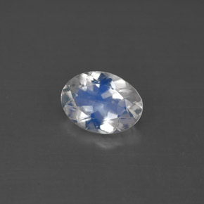Pierre de lune arc-en-ciel blanc naturelle coupe ovale, 0,92 ct, VS