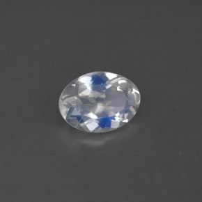Pierre de lune arc-en-ciel blanc naturelle coupe ovale, 0,92 ct, VS